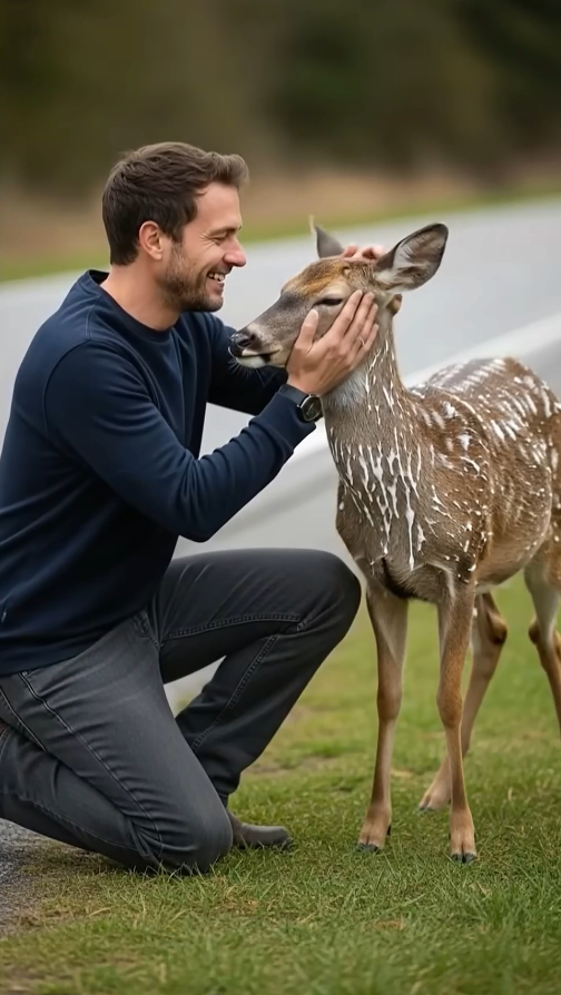 Rescuing a fawn from a giant python.