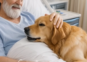 The dog bravely blocked the car, risking its life to save its owner who suffered a stroke.
