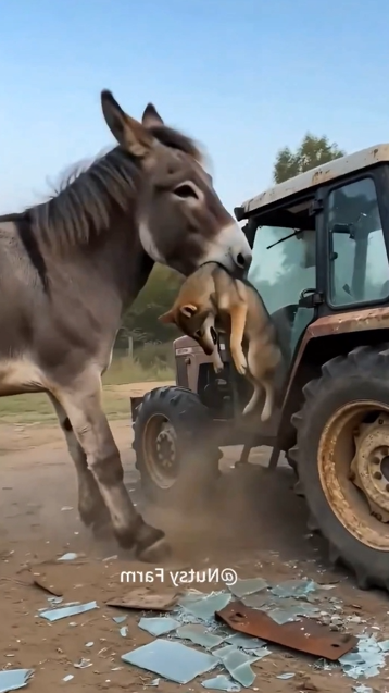 Farm Chaos: Donkey Fights Off Wolf in Shocking Video